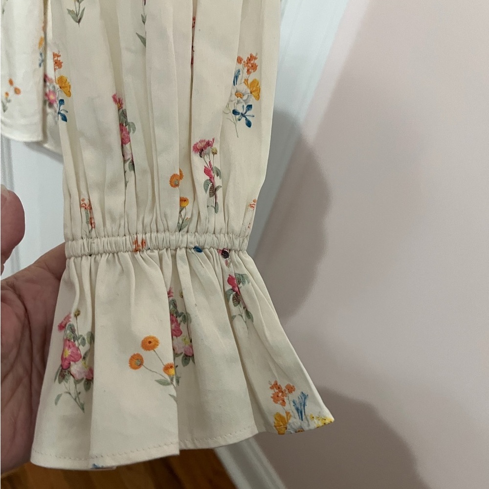 Rachel Parcell Cream Floral Ruffle Blouse - Picture 3 of 6